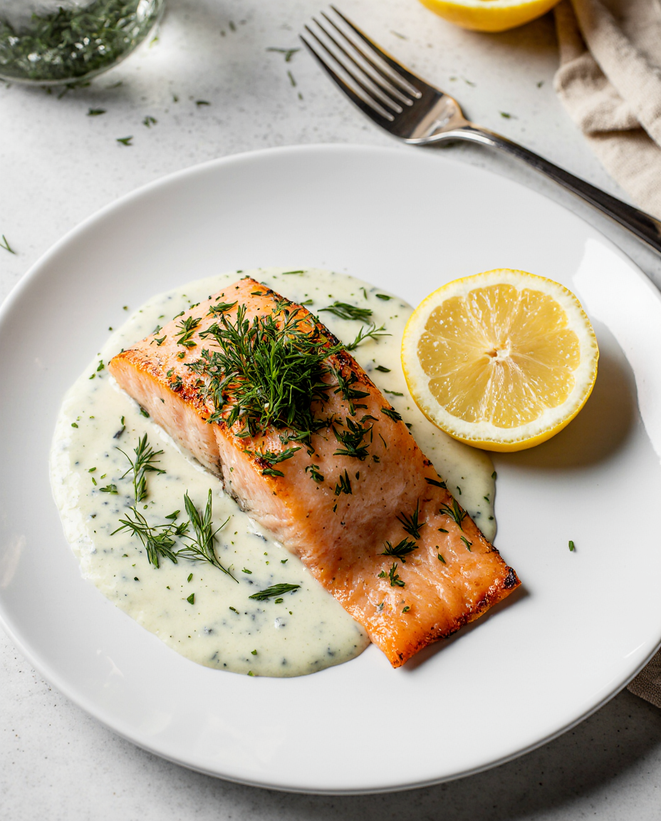 Lachsfilet mit Dillrahmsoße im Multikocher